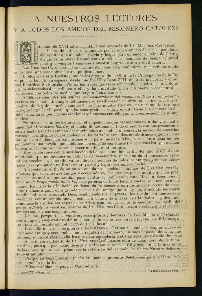 Miniatura de Las Misiones Católicas del 31 de diciembre de 1909