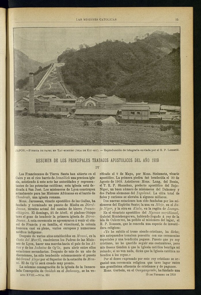 Miniatura de Las Misiones Católicas del 15 de febrero de 1910