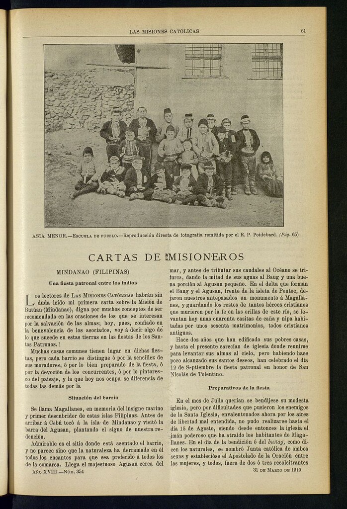 Miniatura de Las Misiones Católicas del 31 de marzo de 1910