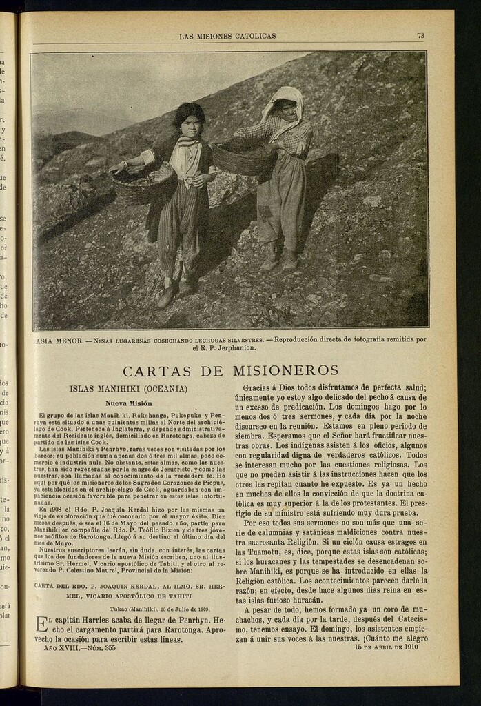 Miniatura de Las Misiones Católicas del 15 de abril de 1910