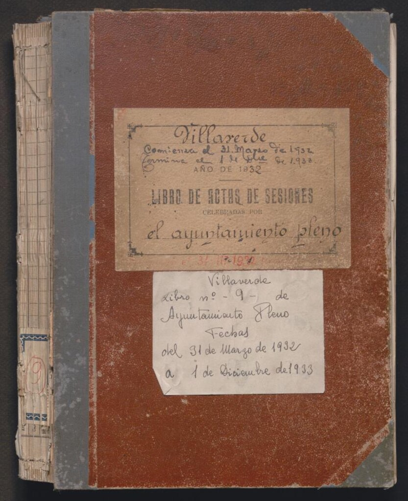 Miniatura de Actas y acuerdos del ayuntamiento de Villaverde de 1932-1933. Libro 9.