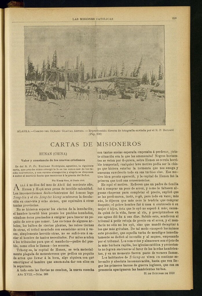 Miniatura de Las Misiones Católicas del 31 de octubre de 1910