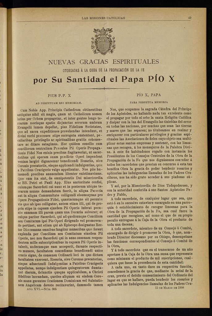 Miniatura de Las Misiones Católicas del 15 de marzo de 1908