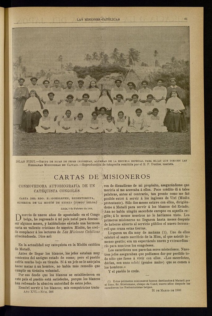 Miniatura de Las Misiones Católicas del 31 de marzo de 1908