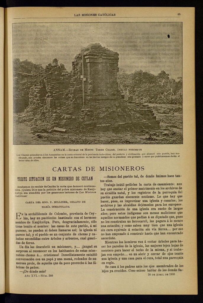 Miniatura de Las Misiones Católicas del 30 de abril de 1908