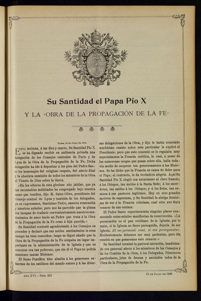 Miniatura de Las Misiones Católicas del 15 de julio de 1908