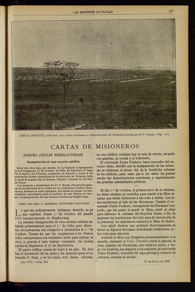 Miniatura de Las Misiones Católicas del 31 de julio de 1908