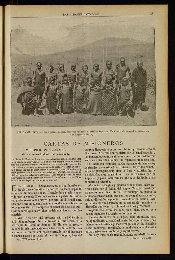 Miniatura de Las Misiones Católicas del 15 de agosto de 1908