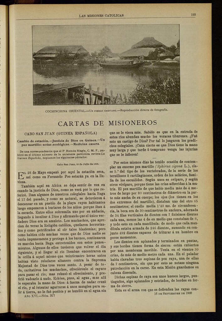 Miniatura de Las Misiones Católicas del 16 de septiembre de 1908