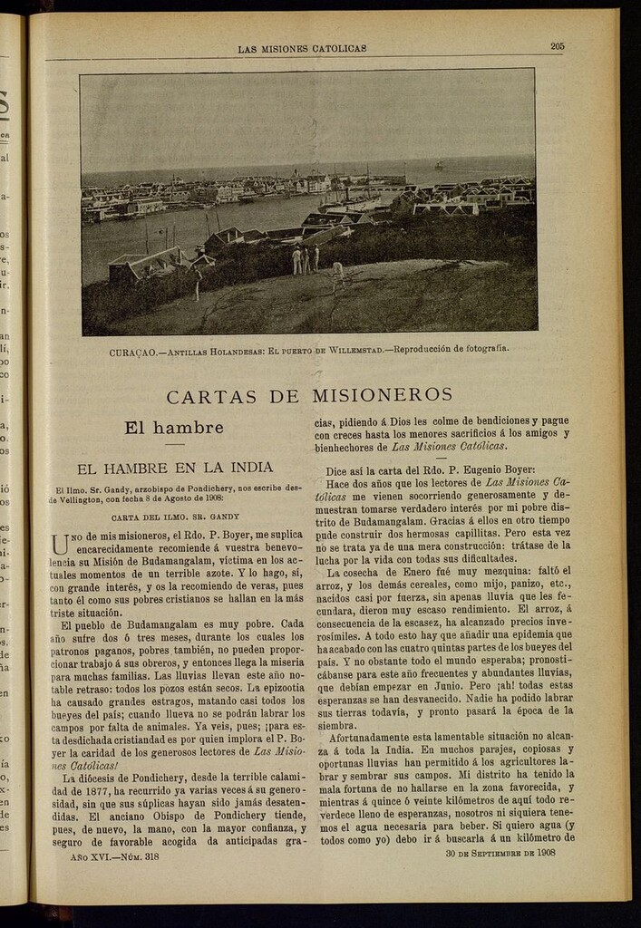 Miniatura de Las Misiones Católicas del 30 de septiembre de 1908