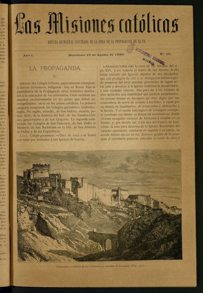 Miniatura de Las Misiones Católicas del 15 de agosto de 1880