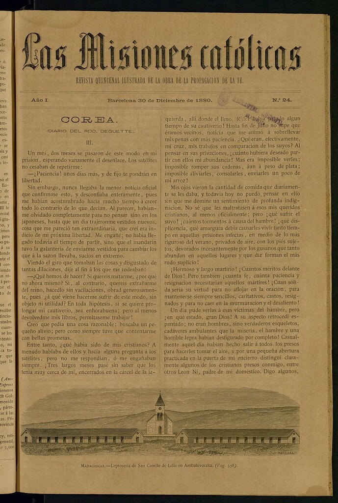 Miniatura de Las Misiones Católicas del 30 de diciembre de 1880