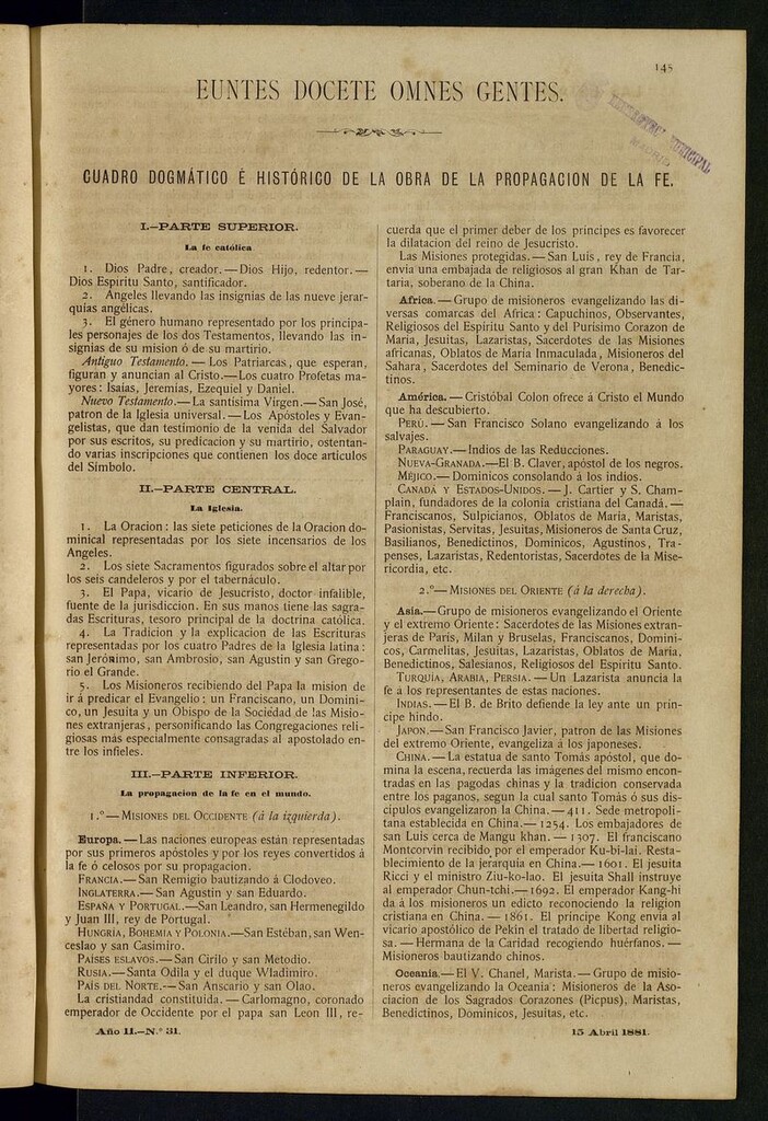 Miniatura de Las Misiones Católicas del 15 de abril de 1881