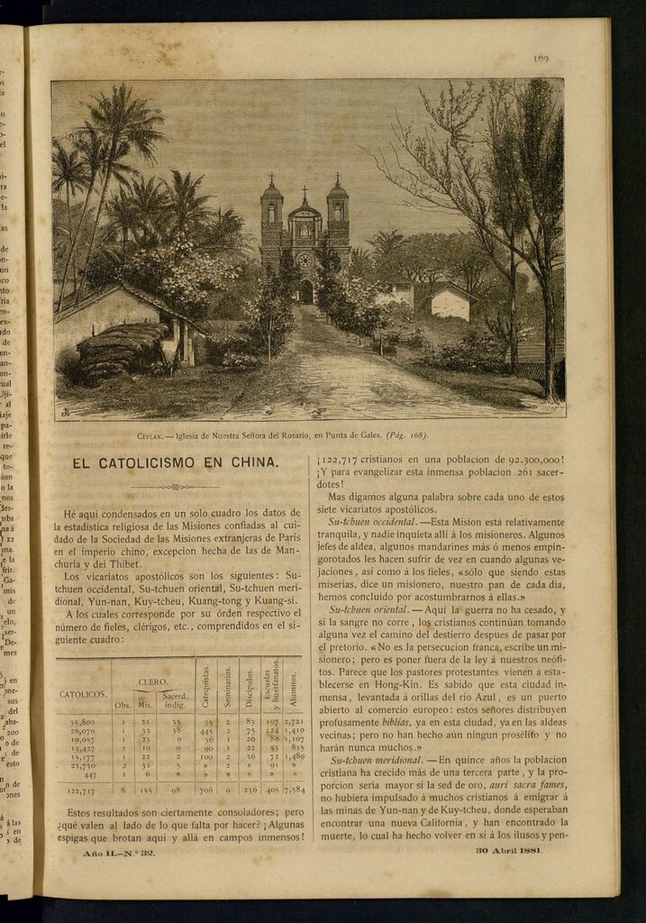Miniatura de Las Misiones Católicas del 30 de abril de 1881