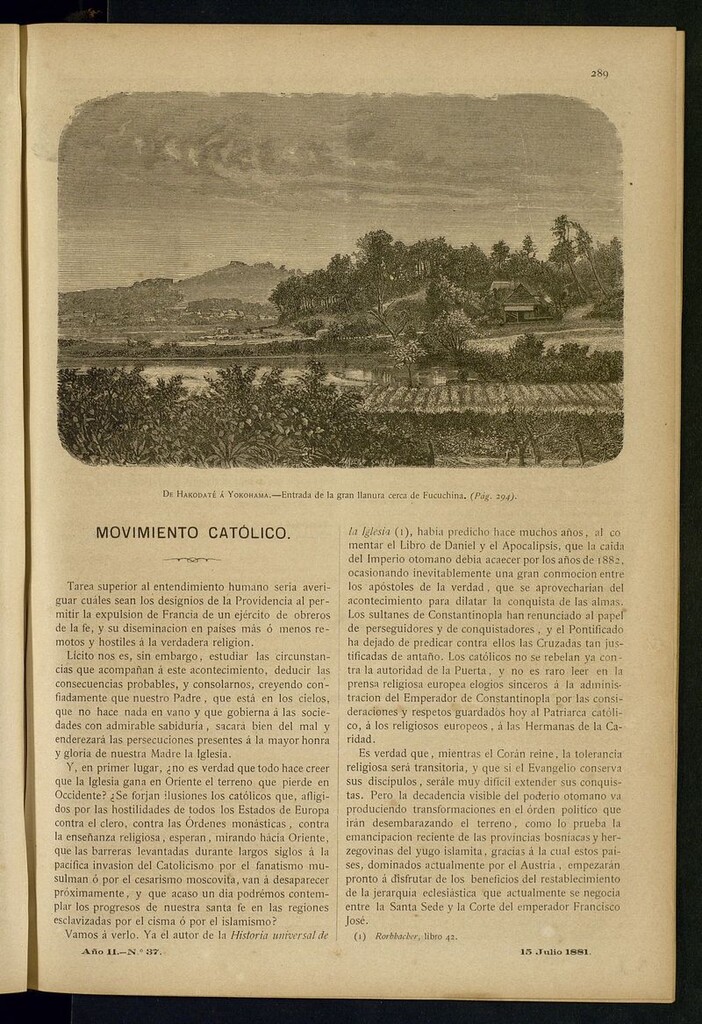 Miniatura de Las Misiones Católicas del 15 de julio de 1881