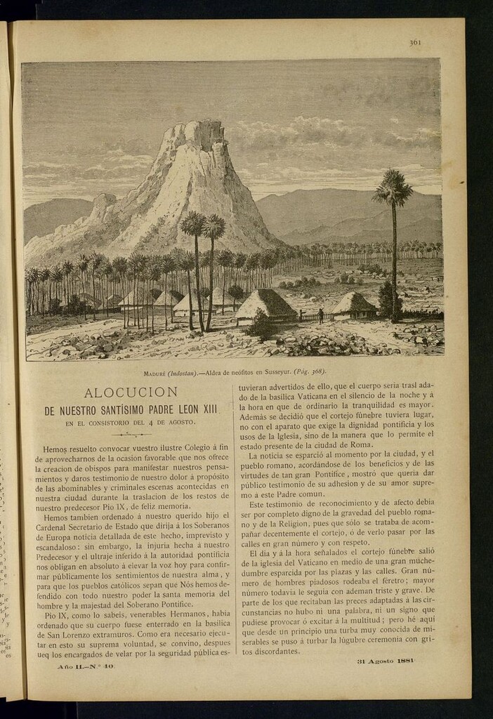 Miniatura de Las Misiones Católicas del 31 de agosto de 1881